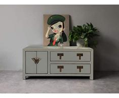 OPIUM OUTLET Dynamic24 - Comò per TV in stile coloniale cinese, orientale cinese (grigio chiaro)