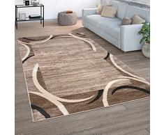 Tappeto Salotto Pelo Corto Vintage Motivo Moderno Geometrico Marrone Beige, Dimensione:80x150 cm, Colore:Marrone 6