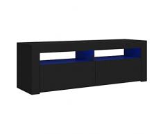 vidaXL Mobile Porta TV con Luci LED Nero 120x35x40 cm