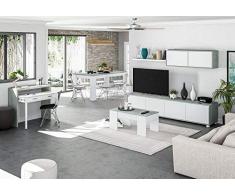 Salone Negozio Online Kit Mobile Parete ATTREZZATA Alida 41X200X43H Bianco/Cemento