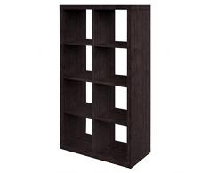 Furniture 247 - Scaffale a 4 ripiani (con 8 mensole a cubo) in rovere nero