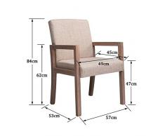 LQQFF Moderna Poltrona Lounge Minimalista, Vintage Antico Schienale in Legno massello Poltrona da Pranzo Sedia da caffè - Sedia da Pranzo (Colore : A)