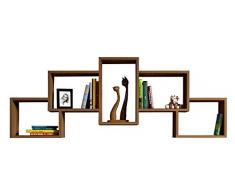 HOMIDEA Bold Mensola da Muro - Mensola Parete - Mensola Libreria - Scaffale pensile per Studio/Soggiorno in Design Moderno (Noce)