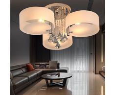 21W Lampadario LED, bianco caldo e RGB, cristallo acrilico, per soffitto, parete, corridoio, camera da letto, cucina, soggiorno 3-flammig