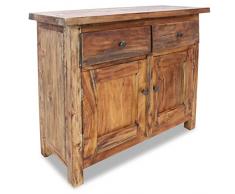 Leepesx Credenza Credenza Armadietto Mobiletto Multiuso Credenza Sideboard Mobiletto Cucina Credenza in Legno Massello di Recupero 75x30x65 cm