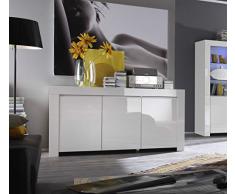 arredocasagmb Mobile Contenitore 3 Ante Moderno Bianco Lucido Soggiorno Madia Buffet con sportelli Design A05