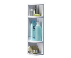 Toyma 0607/14 Angolo Cabina Doccia Scaffale con Chrome Barre Bianche