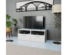 vidaXL Mobile Porta TV in Truciolato 95x35x36cm Bianco Mobiletto Arredo Salone