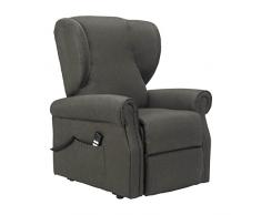 POLTRONE ITALIA Vanessa 2 motori Consegna al piano Poltrona Alzapersona reclinabile Detraibile 19% 2 ruote seduta micromolle antimacchia Tortora