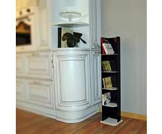 Porta CD a colonna in plexiglass Strauss con 5 ripiani colore bianco nero