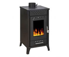 Stufa a legna/Termocamino in Acciaio e Ghisa Potenza nominale 15 kW - Dimensioni esterne 91 x 48,5 x 45,5 cm - Peso 91 kg - Mod. Kolumbo (Cod. 5830)