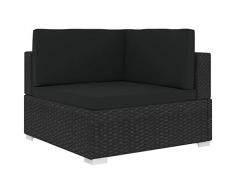 Festnight Poltrona Divano da Giardino Modulare ad Angolo in Polyrattan Grigio,Poltrona Divano Modulare,Poltrona Divano Angolare,Poltrona Divano in Rattan,Poltrona Divano da Giardino 70x70x52,5 cm