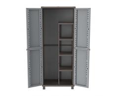 Terry Jrattan 368 Armadio Alto in Plastica Portascope, Grigio/Tortora, 68 x 37.5 x 170 cm