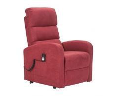 POLTRONE ITALIA - Poltrona Relax alzapersona elettrica, micromolle, No Montaggio, Poltrona reclinabile Anziani Sicurezza CE Medicale DETRAIBILE 19% - Poltrona-Jessica-1M-MIRED Rosso Microfibra