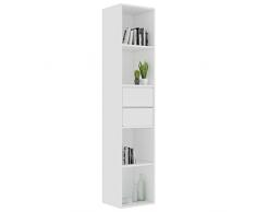 Festnjght Libreria, Libreria a Colonna, Libreria Scaffale, Libreria Moderna, in Truciolato Bianca 36x30x171 cm