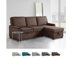 Produce Shop Divano letto angolare 3 posti design moderno con penisola contenitore Stratum - Marrone