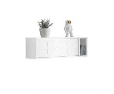 SoBuy Pensile ingresso con ante scorrevoli Mensola Parete Portachiavi da muro Design Moderno Legno Bianco, FHK18-W