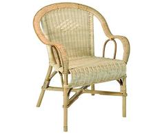 Poltrona adulti in rattan tessuto schienale basso
