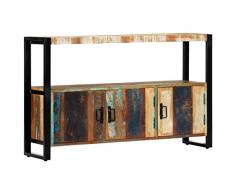 vidaXL Credenza Bassa Retrò Artigianale Stile Industriale con Ante Madia Armadietto Lucidato 120x30x75 cm Colorato in Legno Massello di Recupero