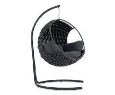 KENTIS - Poltrona Sospesa Bali da Giardino con Cuscini e Poggiatesta Imbottiti e Struttura Inclusa - Sedia a Dondolo Amaca Appesa - Utilizzo Esterno e Interno