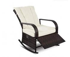 YOUKE Poltrone Sedie da Esterno Sedia da Giardino Poli Rattan Poltrona Arredamento da Giardino Aqua Resistente (Marrone)