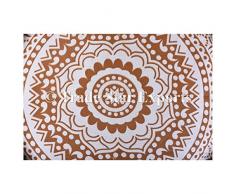 Indiano rotondo mandala federe 32 ", grande oro Ombre pavimento, cuscini, copriletto, Pom Pom copertura cuscino esterno, Boho Pouf ottomano decorativo indiano con federe Gold