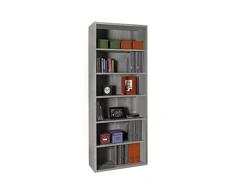 COMPOSAD | Libreria Alta della Linea DISEGNO Con 5 Ripiani Regolabili, Libreria Scaffale Moderna, Dimensioni (LxAxP) 81,6x217,5x35,7 cm Grigio Cemento, Soggiorno, Studio, Ufficio, Made in Italy