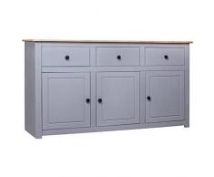 vidaXL Credenza Panama Range Mobiletto con Cassetti e Ante Rustica Robusta Classica Armadietto Madia 135x40x80 cm Naturale Legno Massello di Pino