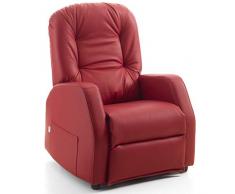 Goldflex - Poltrona MOD. Eleva Soft New, ELETTRICA ALZAPERSONA A 2 Motori, Ausilio di Mobilita per Anziani e Disabili - Telecomando - CERTIFICATA + Prodotto Italiano (Ecopelle Bordeaux)