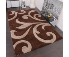 Tappeto Di Design Orlo Lavorato Moderno Nei Colori Marrone Beige, Dimensione:120x170 cm