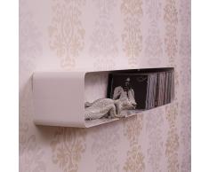 SCAFFALE MOBILE PORTA CD IN STILE RETRO | color argento, 80 cm, metallo, apx. 70 cds | scaffale da parete