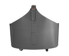 Gavemo Fabia portalegna in Cuoio, Borsa Porta Legna da Interno, Cesto per Legna da ardere, con Ruote gommate, Prodotto da Limac Design®, Antracite