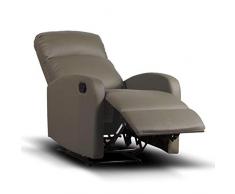 Cribel Relax Spike Poltrona, Reclinazione Manuale, con Poggiapiedi, Grigio (Fango), 91 x 65 x 101 cm