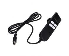 Pilipane Telecomando reclinabile Elettrico, Telecomando a Quattro Pulsanti Telecomando per Asta di Spinta a Doppio Motore, Poltrona reclinabile elettrica, Sedia per Anziani Divano Elettrico (12-24 V)