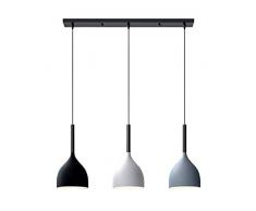 LFsem Lampadario sospensione moderna nordica Plafoniera in metallo Lampada a sospensione a 3 teste E27 Loft Sala da pranzo Ristorante Camera da letto Lampadario (Dritto)