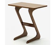 NNDQ Tavolino da Salotto in bambù a Forma di Z Tavolino TV, Design lineare, Angolo Arrotondato, lucidatura fine per Mangiare, Lavorare, Scrivere, casa, Ufficio