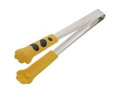 TOPBATHY Pinze in acciaio inox con resina carino suggerimenti cibo Le clip pinze cottura pinze pinze per cottura pinze per insalata toast buffet sandwish giallo