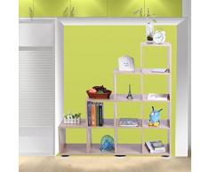 GOTOTOP Libreria Scaffale A Scala Mobile con Mensola in Legno,Scaffale Cubo per Libri CD Modelli Bianco,Scaffale Mensole Scaffalature di Stoccaggio (Quercia 10)