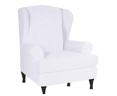 SINKITA Impermeabile Coprisedili Wingback,Addensare Fodera per Sedia A Orecchioni Divano Protector Mobili Sedia Poltrona Caratteristica Morbida Universale-Bianca-2 Lenzuolo