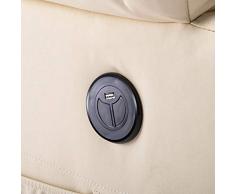 Poltrona Relax Elettrica Massaggio E Riscaldamento - Sollevamento Assistito, USB, Reclinabile 140&deg; (Bianco Crema)