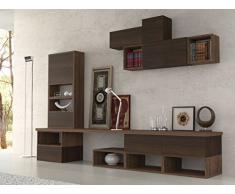 VE.CA-ITALY PARETE ATTREZZATA SOGGIORNO ETNIKA, LIVING, ARREDO CASA, IN DIVERSE COLORAZIONI (Noce - Wengè)