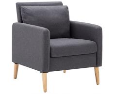 vidaXL Poltrona con Rivestimento in Tessuto 70x73x84cm Grigio scuro Sedia Sofà