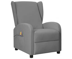 Chusui Poltrona Massaggio Poltrona Relax Poltrona da Massaggio Poltrone Relax Moderne Poltrona a Orecchioni Alzapersona Massaggio Grigia Similpelle
