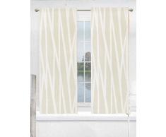 COPPIA TENDA CON PASSANTI UNICO ART. LUCIANA EFFETTO LINO SEMICOPRENTE STAMPA A CALDO COPPIA 60X240 CM A PANNELLO BEIGE