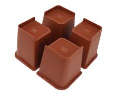 4 Pezzi Heavy Duty Bed Chair Riser Trapezoid Block Bedfoot Riser Foot Extra Raiser Spine a Forma di L Halfside Tablefoot Angolo Arrotondato Divano 6 Pollici per Striscia di Gomma Aumentato Antiscivolo