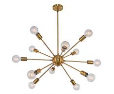 OYIPRO Sputnik Lampadario Modern lusso Lampada a sospensione con 12 E27 per soggiorno Camera da letto Loft (Senza lampadina)
