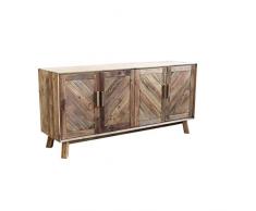 Mobile credenza madia moderna, porta tv 4 ante, Legno pino massello riciclato per Arredamento Salotto soggiorno sala da pranzo design moderno stile rustico country, cm 180 x 48 x 85 h