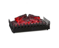 Klarstein Kamini FP5 - Camino Elettrico ad Inserto , Funzione di riscaldamento commutabile , illuminazione effetto tronchi ardenti , non lascia fuliggine o ceneri , facile da pulire , Nero