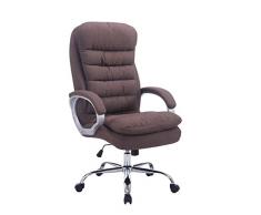 CLP Sedia Ufficio Vancouver XXL In Stoffa I Poltrona Elegante Direttore Carico Max 235 KG I Poltrona Rinforzata, Colore:marrone