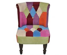 vidaXL Poltroncina alla Francese Trapuntata Poltrona Senza Braccioli Seggiola